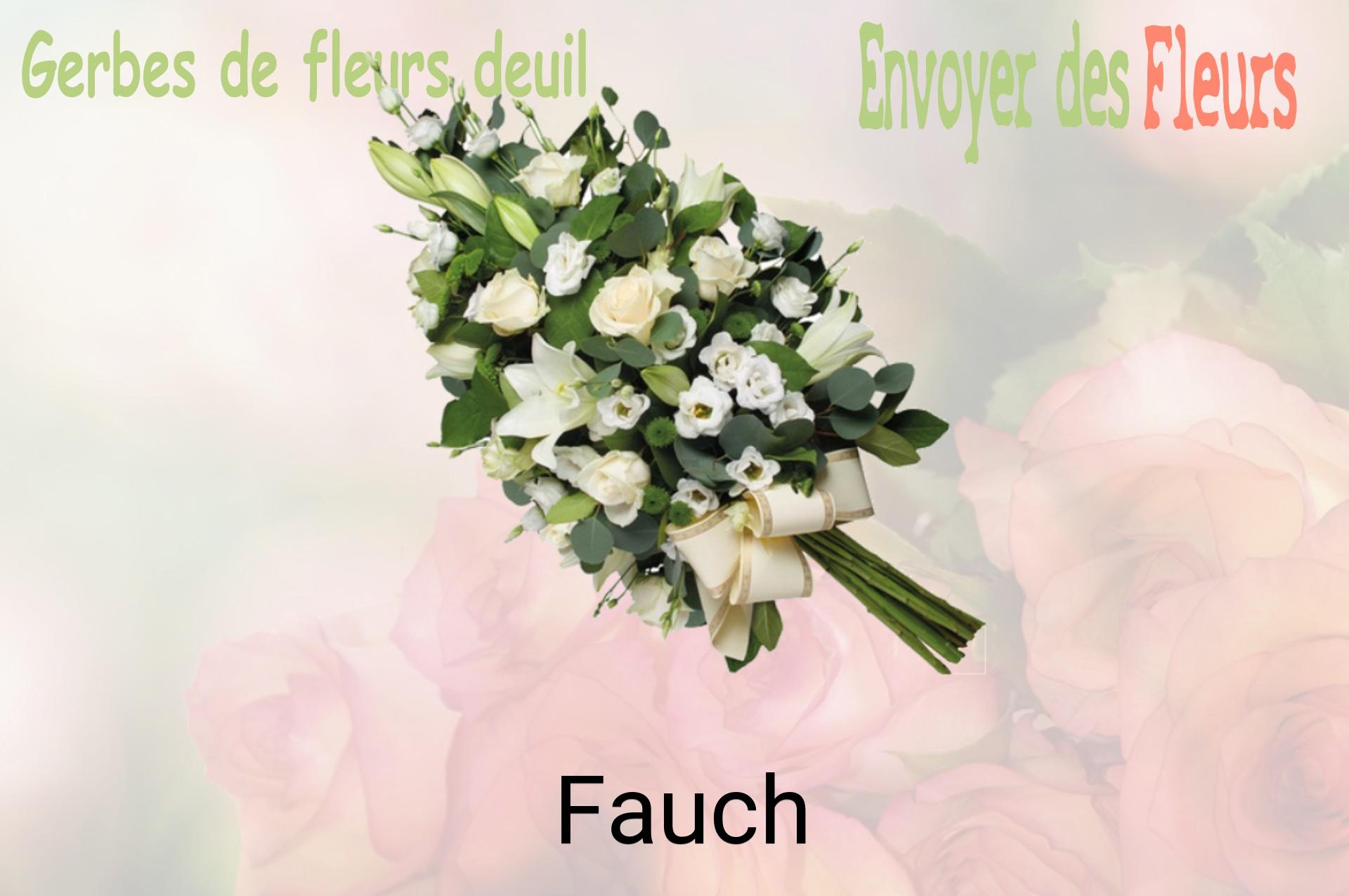 Gerbe de fleurs de deuil livrée à Fauch